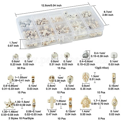 Синтетические бирюзовые бусины DIY-FS0005-92-1