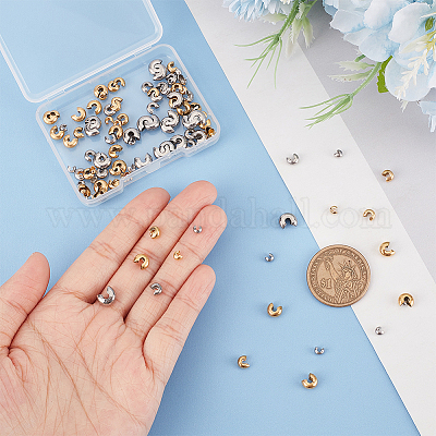 120 шт. 6 крышки для обжимных бусин из нержавеющей стали 304 STAS-UN0043-11-1