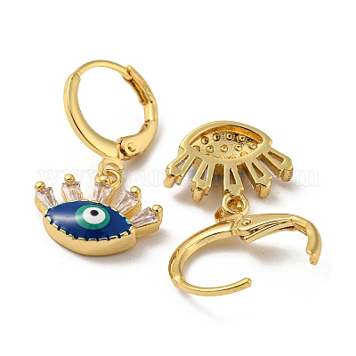 Серьги с подвесками из латуни с покрытием из настоящего 18-каратного золота EJEW-A033-11G-05-1