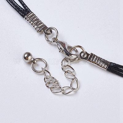 Многоуровневое колье из вощеного шнура NJEW-P185-A06-1