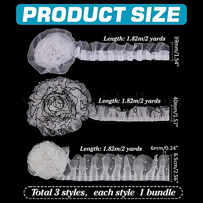 3 стиль полиэстер плиссированная атласная плиссированная кружевная лента&nbsp;OCOR-PH0006-60-1
