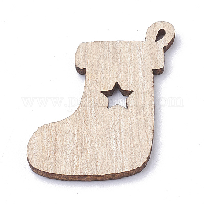 Неокрашенные деревянные подвески WOOD-S040-17-1