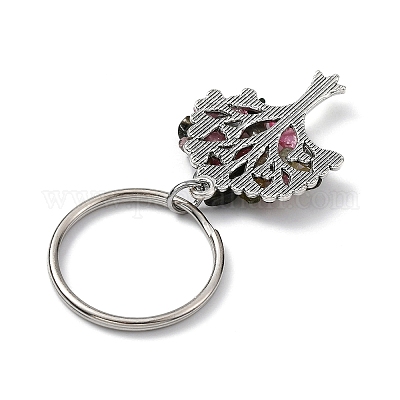 Брелок-подвеска из натурального турмалина и сплава «Древо жизни» KEYC-JKC00648-08-1