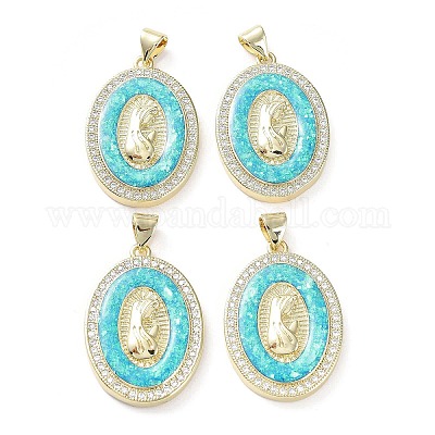 Покрытие стойки латунь микропаве прозрачные подвески из кубического циркония KK-C041-06C-G-1