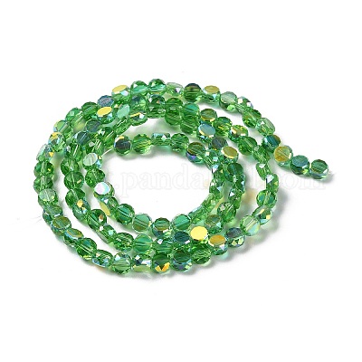 Прозрачные стеклянные бусины гальваническим пряди GLAA-Q099-I01-03-1