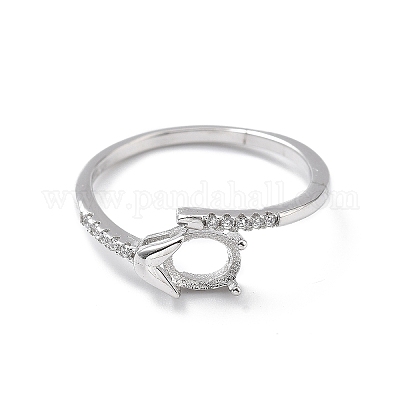 925 кольцо из стерлингового серебра с родиевым покрытием и прозрачным кубическим цирконием STER-C011-01P-1