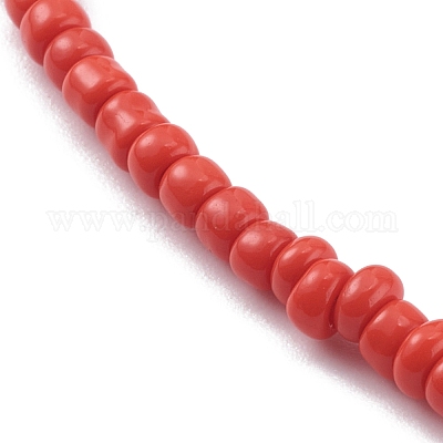 Круглые ожерелья из бисера из непрозрачного стекла NJEW-JN03362-01-1