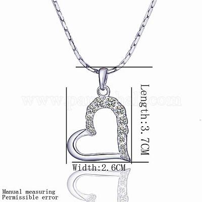 Модные экологически чистые экологически чистые ожерелья из оловянного сплава из чешского горного хрусталя с покрытием из настоящей платины в форме сердца NJEW-BB13780-P-1