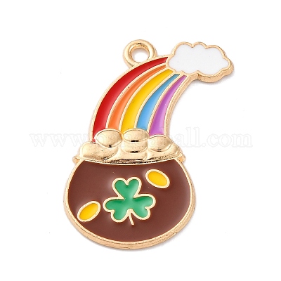 Подвески из сплава с эмалью ко дню святого патрика FIND-M060-24B-G-1