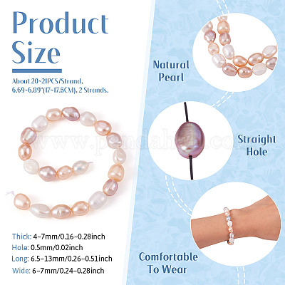 2 нить бусин из натурального культивированного пресноводного жемчуга PEAR-TA0001-29-1