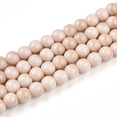 Выпечка окрашенные стеклянные бусины пряди X1-DGLA-N012-10mm-07-1