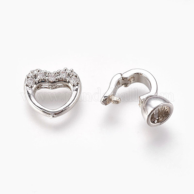 Латунные микро проложить кубического циркония раз за застежками KK-P164-07P-1