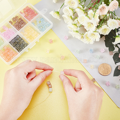 160шт 8 цвета хрустящие стеклянные бусины GLAA-PH0001-38-1