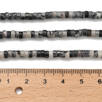 Бусины из натурального черного камня&nbsp;G-Z110-A23-2x4mm-1