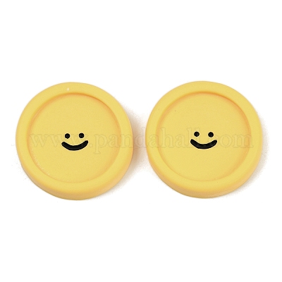 Кабошоны из смолы с изображением смайлика CRES-S372-01B-1