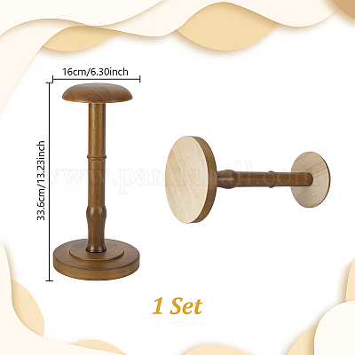 Вешалка для шляп из каучукового дерева в форме купола ODIS-WH0025-254B-1