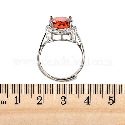 925 перстень из стерлингового серебра с паве из кубических цирконий RJEW-C138-01C-01-1