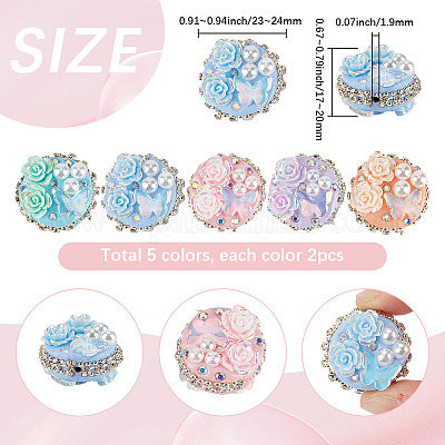 10шт 5 цвета бусины из полимерной глины ручной работы CLAY-SC0002-19-1