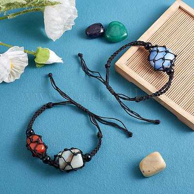 Регулируемый плетеный нейлоновый шнур макраме мешочек изготовление браслета AJEW-SW00013-22-1