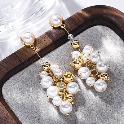 Латунные болтающиеся серьги EJEW-R014-06G-1