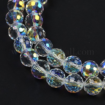 Прозрачные стеклянные бусины гальваническим пряди EGLA-N002-31-H01-1