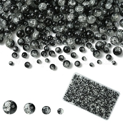 400 шт. 4 вида стеклянных бусин с эффектом кракле CCG-YW0001-20I-1