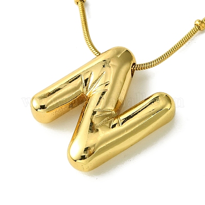 Кулон с заглавной буквой из нержавеющей стали 304 с ионным покрытием (IP) NJEW-R265-05G-N-1