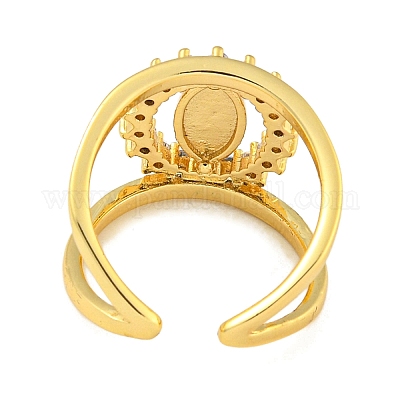 Кольцо с покрытием Saint Rack из латуни RJEW-I105-04G-03-1