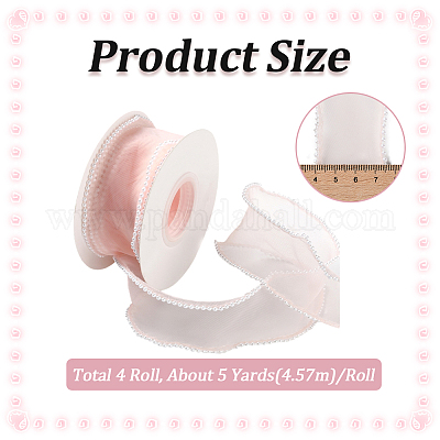 4 рулон сетчатой ленты с жемчужной окантовкой из АБС-пластика для изготовления бантов OCOR-CY0002-44C-1