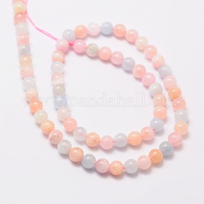 Круглый природных Morganite шарик нити G-L425-30-6mm-1