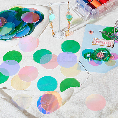500 шт. 5-х цветные переливающиеся подвески из ПВХ с пайетками/блестками KY-OC0001-33C-1