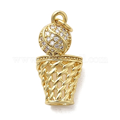 Латунные микро проложить кубического циркония подвески KK-H092-09B-G-1