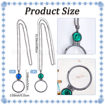 2 шт. 2-х цветные подвески с увеличительным стеклом NJEW-SP0001-05-1