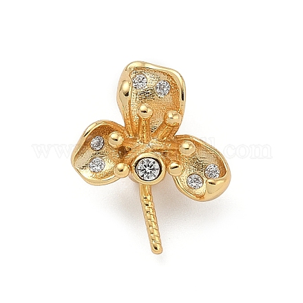 925 подвеска-цветок из стерлингового серебра с прозрачными кубическими цирконами STER-P068-06G-1