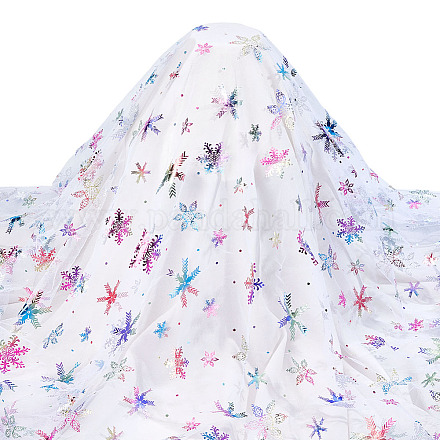 Полиэстеровый кружевной узор со снежинками DIY-WH0061-020C-1