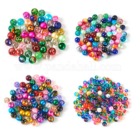 Круглые распылительные окрашенные стеклянные бусины DGLA-TA0001-15-1