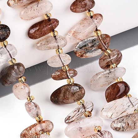 Нити бусин из рутилированного кварца из натурального черного золота&nbsp;G-Z091-A29-1