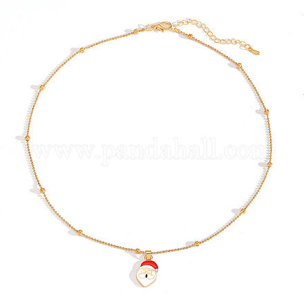 Рождественские ожерелья с подвесками из цинкового сплава и эмали FS-WG170EE-08-1