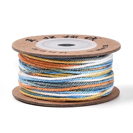 30 м окрашенный сегментный хлопковый шнур для макраме OCOR-T018-01I-1