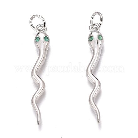 Латунные микро-паве зеленые кубические циркониевые подвески ZIRC-O035-27P-1