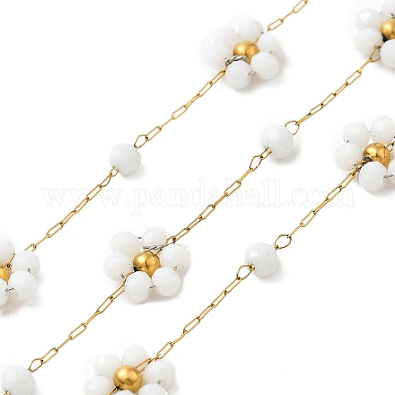 Цепи из нержавеющей стали 304 ручной работы с бусинами CHS-L031-08G-02-1