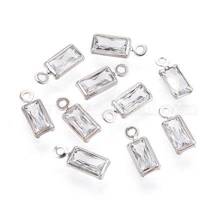 Подвески из латуни с прозрачным фианитом ZIRC-T017-05P-1