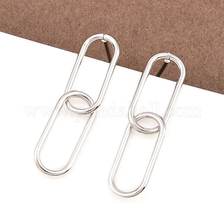 Овальные серьги-гвоздики из нержавеющей стали 316 EJEW-D339-04P-1