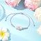 Adjustable Nylon Cord Braided Beads Bracelets, Acrylic Flower Bead Bracelets for Women, with Glass Seed Beads, Lilac, Inner Diameter: 2-3/8~3-3/8 inch(6~8.5cm)
