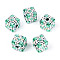 Polymer Clay Rhinestone Beads with Square Acrylic, Sparkling Cube Beads for DIY Jewelry & Pen Decorations, Medium Aquamarine, 15~15.5x15~15.5x15~15.5mm, Hole: 4mm
