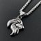 Fashionable Stainless Steel Lion Head Pendant Necklaces for Men, Stainless Steel Color