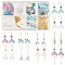 DIY Mermaid and Fishtail Shape Drop Earring Making Kit, Including Acrylic & Alloy & Resin & 304 Stainless Steel Pendants, Glass Beads, Resin Links, Brass Rings & End Chains & Pins & Earring Hooks, Golden & Light Gold, Pendants: 24Pcs