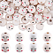 100Pcs 4 Styles Wood European Beads, Round with Smiling Face, BurlyWood, 17~20x17.5~18mm, Hole: 4.5~5mm, 25pcs/style