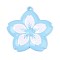 Spray Painted Alloy Big Pendants, Flower, Cadmium Free & Nickel Free & Lead Free, Light Sky Blue, 54.5x53.5x6mm, Hole: 3mm