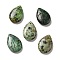 Natural African Turquoise(Jasper) Pendants, Teardop Charms, 25x17.5x5.5~6.5mm, Hole: 1.2~1.5mm